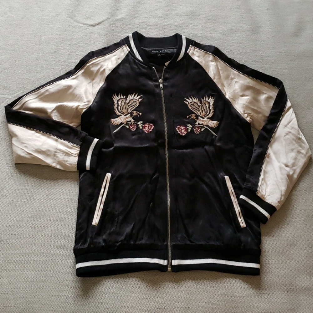 KENDALL & KYLIE Eagle/Rose Bomber Jacket NWT